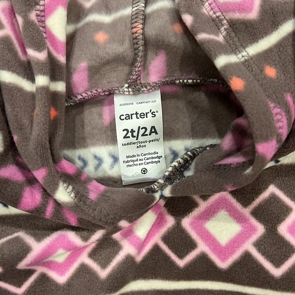 Carter’s 2-Piece Fair Isle Fleece Pullover & Legging Set- NEW WITH TAGS, size 2T - Picture 3 of 7